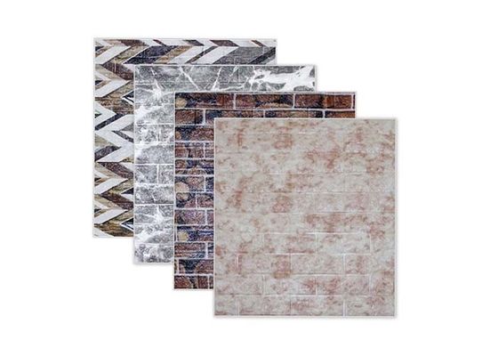 Trang trí nhà cửa Giấy dán tường xốp PE Giấy dán tường phòng ngủ Giấy dán tường tự dính 3D 70x77cm