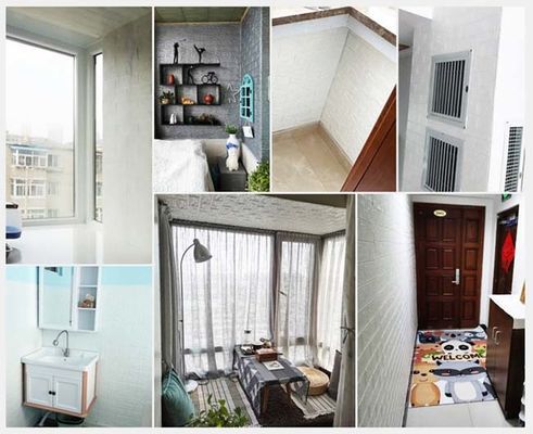 Tự dính 3D Xốp Gạch trang trí Xốp dán tường cuộn cho trang trí phòng khách