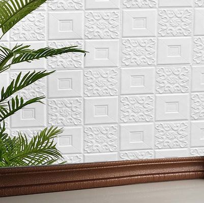 Tấm tường PE trắng 3d Gạch xốp dán hình nền để trang trí nhà cửa