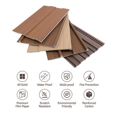 Tấm ốp tường WPC chống thấm với vân gỗ để lắp đặt nhanh chóng trong gia đình và văn phòng