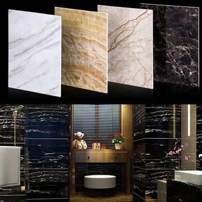 1220x2440 PVC Tấm giả đá cẩm thạch Tấm tường thay thế chống nước