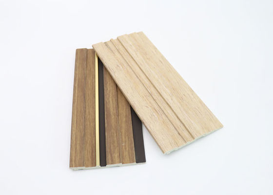 Màu gỗ Ả Rập Saudi nội thất có rãnh Bảng tường PS để trang trí nội thất