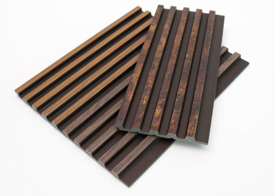 Màu gỗ Ả Rập Saudi nội thất có rãnh Bảng tường PS để trang trí nội thất