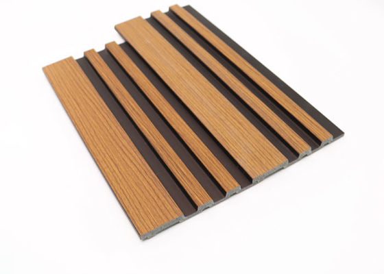 Màu gỗ Ả Rập Saudi nội thất có rãnh Bảng tường PS để trang trí nội thất