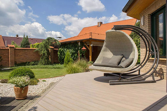 Ẩn khung sàn Garden WPC Decking 18mm Cài đặt dễ dàng Thiết kế hiện đại