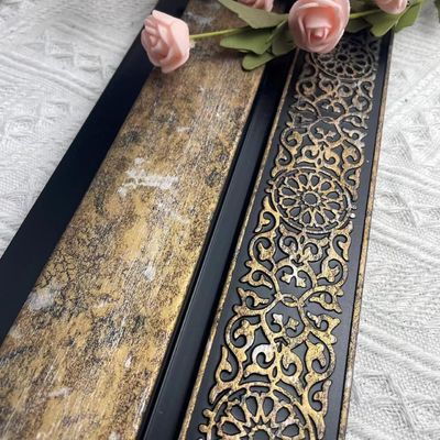 Trang trí chống thấm PS Nội thất 3D Tấm ốp tường bằng gỗ Cornice Moulding