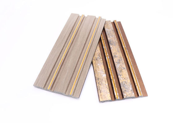Tấm trong nhà Tấm ốp tường PS với đường bạc vàng cho nền 120x12mm