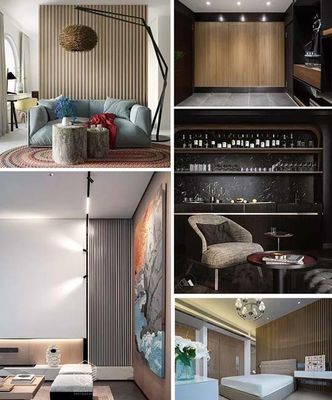 Tấm tường trang trí nội thất WPC Dễ dàng cài đặt Thiết kế hiện đại Văn phòng khách sạn
