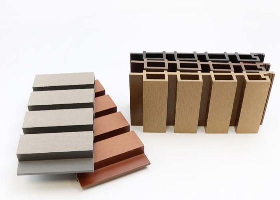 Bảng tường WPC ngoại thất sang trọng có độ bóng cao Bảng tường ngoài trời Chống thấm Co Extrusion