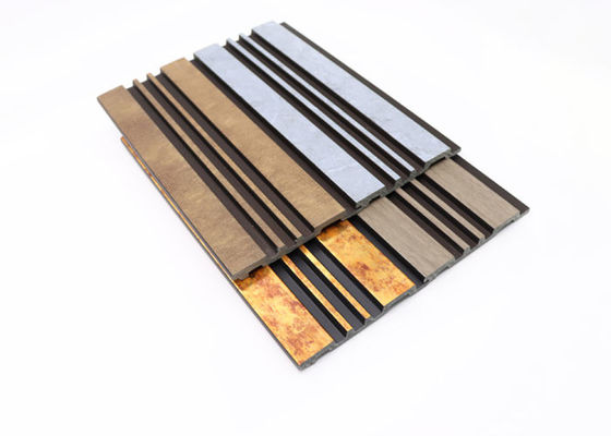 Tấm tường PS có rãnh cách âm chống thấm nước Lắp đặt dễ dàng Gỗ nhựa tổng hợp