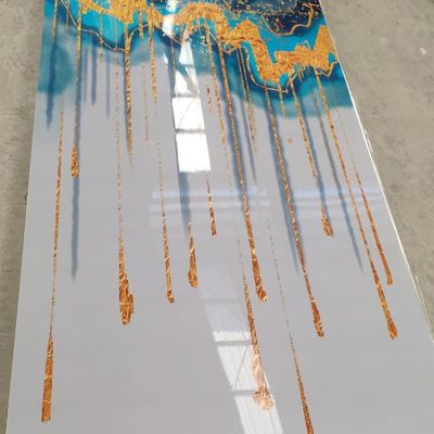 In 3D PVC Tấm đá cẩm thạch UV Đá cẩm thạch 1220x2440 Mm để trang trí tường