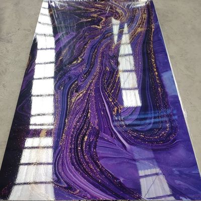 In 3D PVC Tấm đá cẩm thạch UV Đá cẩm thạch 1220x2440 Mm để trang trí tường