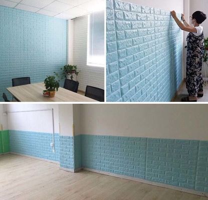 Hình nền xốp 3D PE Hình nền tự dính để trang trí nhà cửa