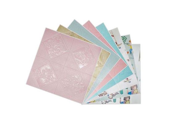 Tấm tường PE trắng 70x77cm Nhãn dán tường 3D PE xốp để trang trí nhà cửa