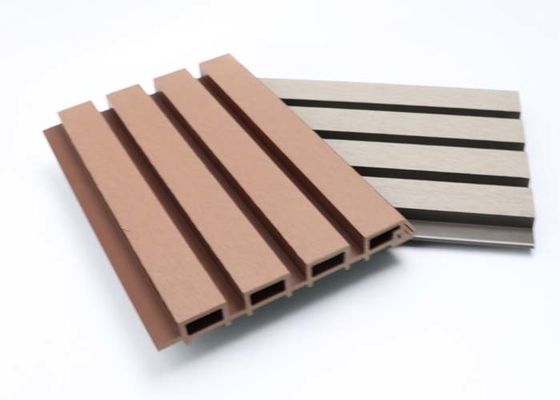 Kết cấu bằng gỗ Bảng tường Wpc Tấm ốp sang trọng Thân thiện với môi trường ngoài trời để trang trí sân
