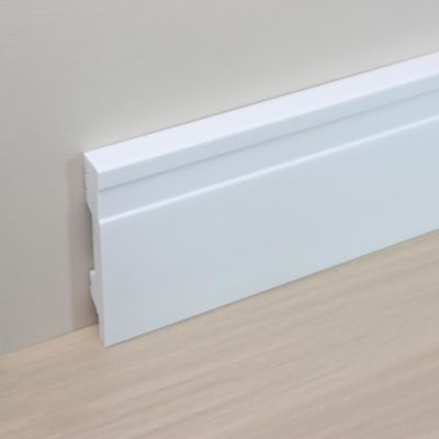Tấm ốp chân tường trang trí PVC PS Sàn gỗ trắng Thiết kế tường ván chân tường 2,8m