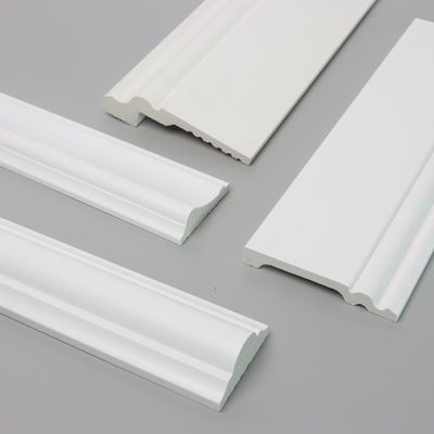 Tấm ốp chân tường trang trí PVC PS Sàn gỗ trắng Thiết kế tường ván chân tường 2,8m