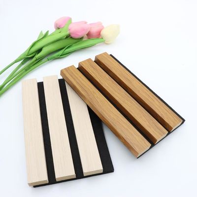 Gỗ Veneer Tấm cách âm sang trọng Vải Gỗ có rãnh